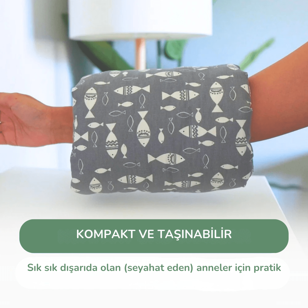 PAMUK BEBEK KOZA - Ağrısız Emzirme ve Biberon Deneyimi İçin Taşına bilir Destek Yastığı (Yıkanabilir, Ergonomik)